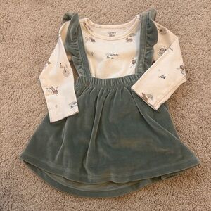 ✨ Carter’s Toddler Girls 2-Piece Outfit | Bodysuit + Suspender Skirt | 18M ✨